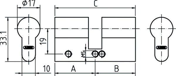 Cylindre aveugle TITALIUM 70mm - ABUS - BZ Ti 70mm