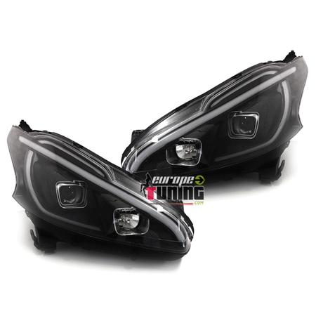 PHARES AVANTS NOIRS FEUX DE JOUR - DIURNE - DRL - LEDS PEUGEOT 208 (04710)