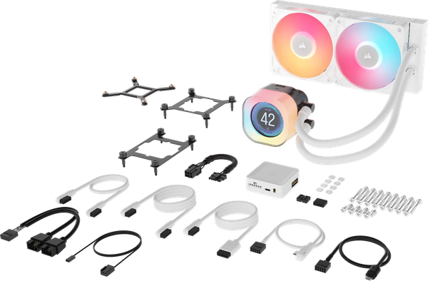 Kit Watercooling AIO Corsair iCue Link Titan RX LCD RGB - 240mm (Blanc)