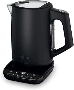 Bouilloire à température réglable Noire Ninja KT200EU – 1,7 L, 3000 W, 6 préréglages, Maintien au chaud