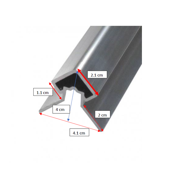 Profil d'angle alu extérieur pour bardage - Coloris - Aluminium brut, Epaisseur - 4cm, Largeur - 4.3 cm, Longueur - 270 cm