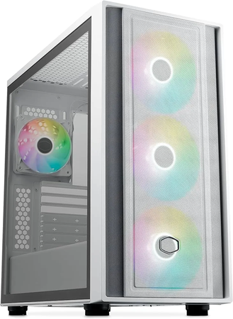 Boitier Moyen Tour ATX Cooler Master MasterBox 600 RGB avec panneau vitré (Blanc)