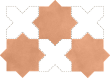 KASBAH STAR TERRACOTTA - Carrelage étoile à tacos 16,8x16,8 cm