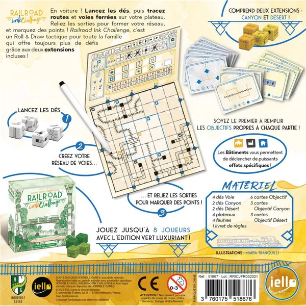 Jeu Railroad Ink (Jaune)