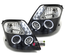 PAIRE DE PHARES FEUX AVANTS ANGEL EYES NOIRS CITROEN C2 (11438)