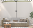 Demi parasol balcon avec manivelle acier polyester