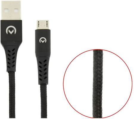 Cable adaptateur USB 2.0 Type A vers Micro USB Type B 20cm (Noir)