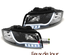 PHARES NOIRS AVANTS FEUX DE JOUR TUBE LED LIGHT BAR AUDI A4 B6 8E 2000-2004 (05503)