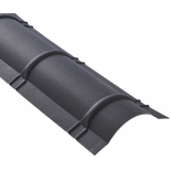 Faîtière demi-cercle pour toiture acier galvanisé laqué mat aspect tuile L 2,1 m - Coloris - Gris anthracite mat, Longueur - 2,1 m