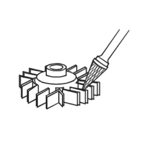 Fraise carbure conique pointue 12 x 25mm longueur 65mm - HANGER - 151612