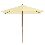 Parasol droit hexagonal bambou polyester