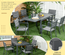 Ensemble de jardin 6 personnes table extensible gris