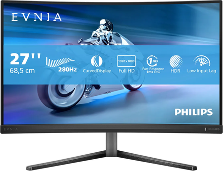 Ecran incurvé 27" Philips Evnia 27M2C5200W/00 Full HD 280Hz (Noir)