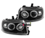 PHARES FEUX AVANTS NOIRS ANNEAUX ANGEL EYES RENAULT CLIO 1 1990-1996 (11114)
