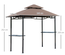 Pavillon abri tonnelle de jardin pour barbecue chocolat