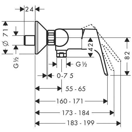 Mitigeur douche FOCUS avec cartouche C2 à 2 vitesses - HANSGROHE - 31968000