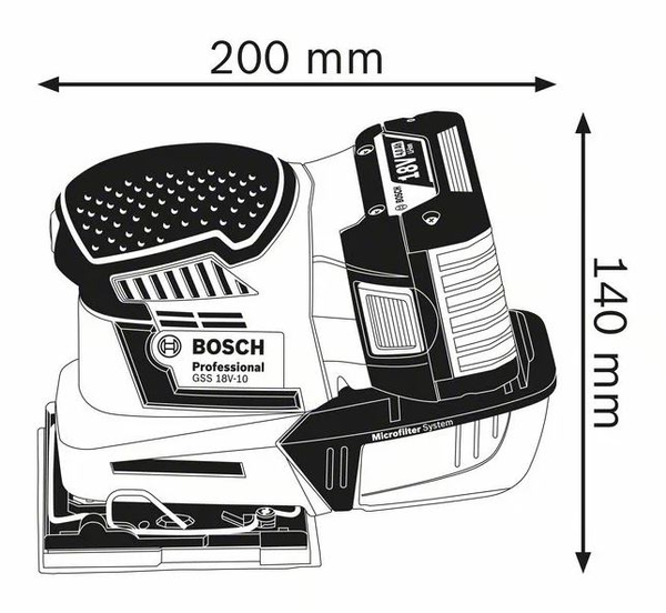 Ponceuse vibrante 18V GSS 18V-10 (sans batterie ni chargeur) en coffret L-BOXX - BOSCH - 06019D0202