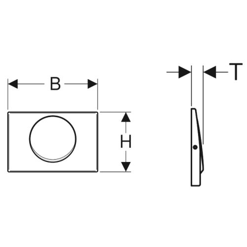 Plaque de déclenchement interrompable MAMBO acier inoxydable - GEBERIT - 115.751.00.1
