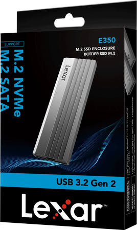 Boitier externe USB 3.2 Lexar E350 - S-ATA/NVMe M.2 Type 2280 (Argent)