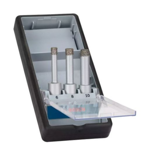 Coffret de 3 forets diamantés Easy Dry Robuste line - BOSCH - 2608587145