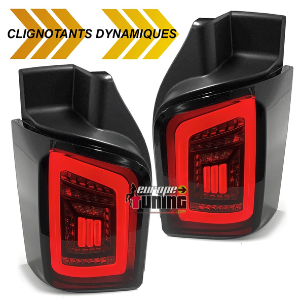 FEUX ROUGES NOIRS CELIS A LEDS DYNAMIQUES POUR VW T5 DOUBLE PORTE (04911)