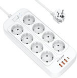Multiprise 8 prises Blitzwolf BW-PC2 + 4xUSB et interrupteur 2m (Blanc)