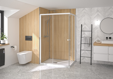 Paroi de douche SUPRA III A 100CM accès d’angle coulissant gauche fixe droite - KINEDO - PA1583BTND