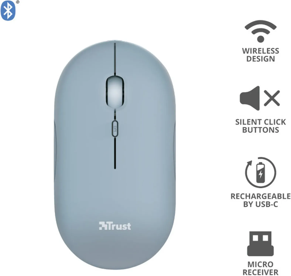 Souris sans fil Trust Puck (Bleu)