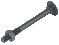 Boulon pour bois tête ronde à collet carré acier zingué noir 7X45 boîte de 200 - ULTIMA - 5037045