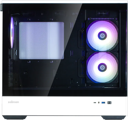Boitier Mini Tour Micro ATX Zalman P30 RGB avec panneaux vitrés (Noir/Blanc)