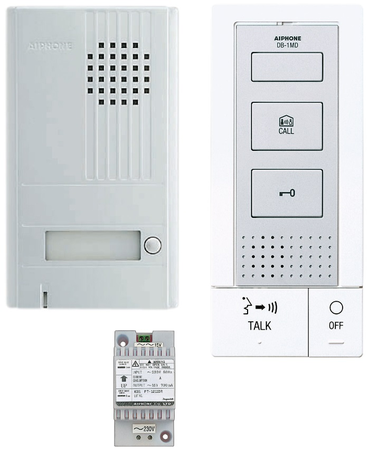 Kit portier audio 2 fils intégral mains libres Blanc - AIPHONE - 118712