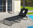 Bain de soleil inclinable pliable noir