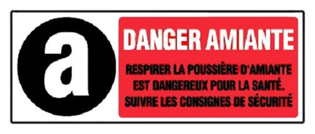 Vinyle adhésif rectangulaire 330 x 120mm ''Danger amiante'' - NOVAP - 4034355