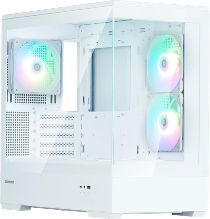 Boitier Mini Tour Micro ATX Zalman P30 V2 RGB avec panneaux vitrés (Blanc)
