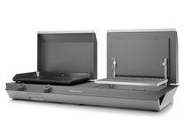 Combi plancha à gaz 60 et gril 60 en acier noir et gris - Forge Adour