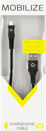 Cable adaptateur USB 2.0 Type A vers Micro USB Type B 20cm (Noir)