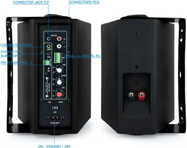 Enceintes TooQ TQOWS-01B (Noir)