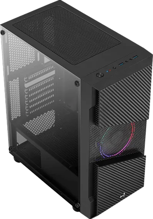 Boitier Moyen Tour ATX AeroCool Menace Saturn F RGB avec panneau vitré (Noir)