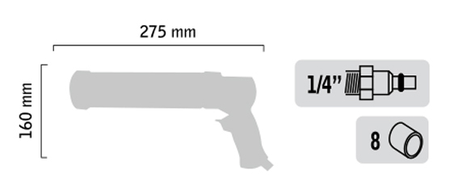 Pistolet à cartouche pneumatique 310ml - GENERAL PNEUMATIC - GP6107