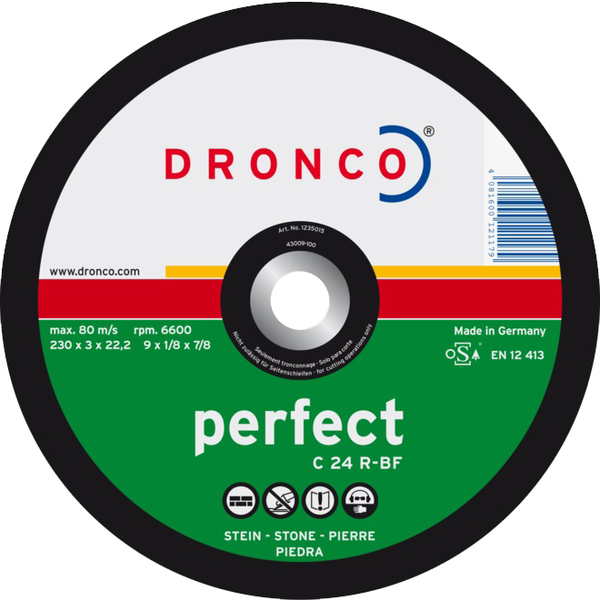 Disque à tronçonner C 24 R 115 x 3x 22,23mm - DRONCO - 1117015100