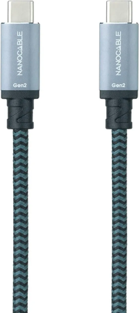 Câble Nanocable USB-C 3.2 M/M 2m 100W (Gris)