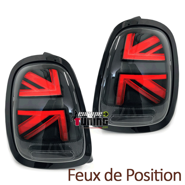 FEUX ARRIERES NOIRS LED SEQUENTIELS UNION JACK MINI COOPER F55 F56 F57 (05637)