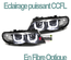2 PHARES FEUX NOIRS ANGEL EYES LED EN U CCFL BMW SERIE 3 E46 5 PORTES 2001-2005 (00563)