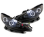 PHARES FEUX AVANTS NOIRS ANGEL EYES LED PEUGEOT 207 PHASES 1 et 2 (13351)