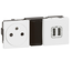 Prise de courant 2P+T surface + chargeur 2 USB type-A MOSAIC 2x2 modules blanc - LEGRAND - 077595
