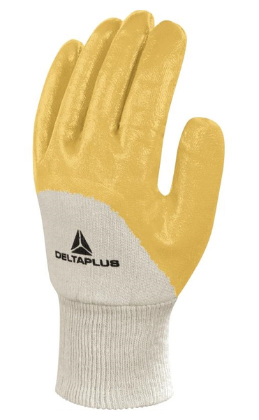 Gant de travail NI015 en coton enduit nitrile écru/jaune T8 - DELTA PLUS - NI01508