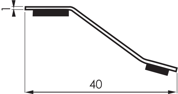 Seuil adhésif multi niveaux 40mm finition inox brillant 0,93ml - DINAC - 0081020 00