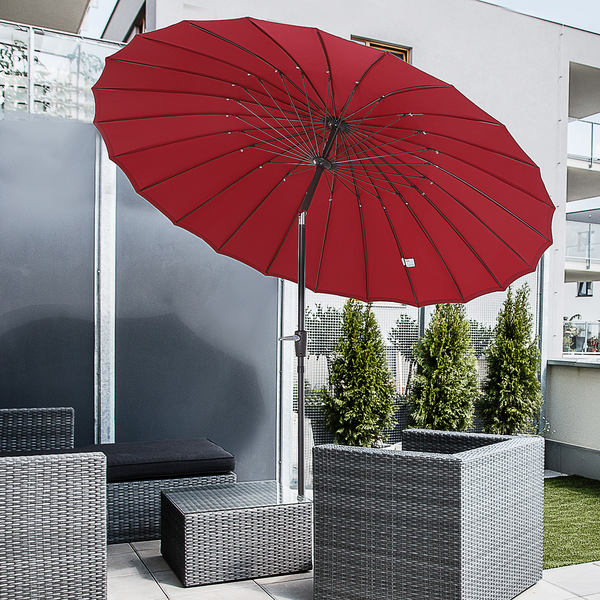 Parasol inclinable rond diamètre 2,6 m rouge