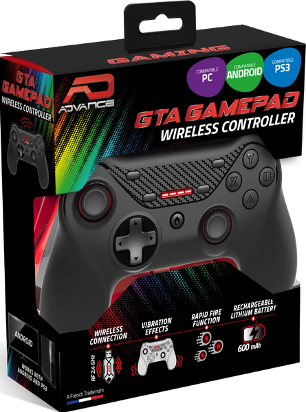 Manette de jeu sans fil Advance GTA 300 (Noir)
