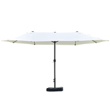 Parasol de jardin XXL manivelle acier polyester haute densité